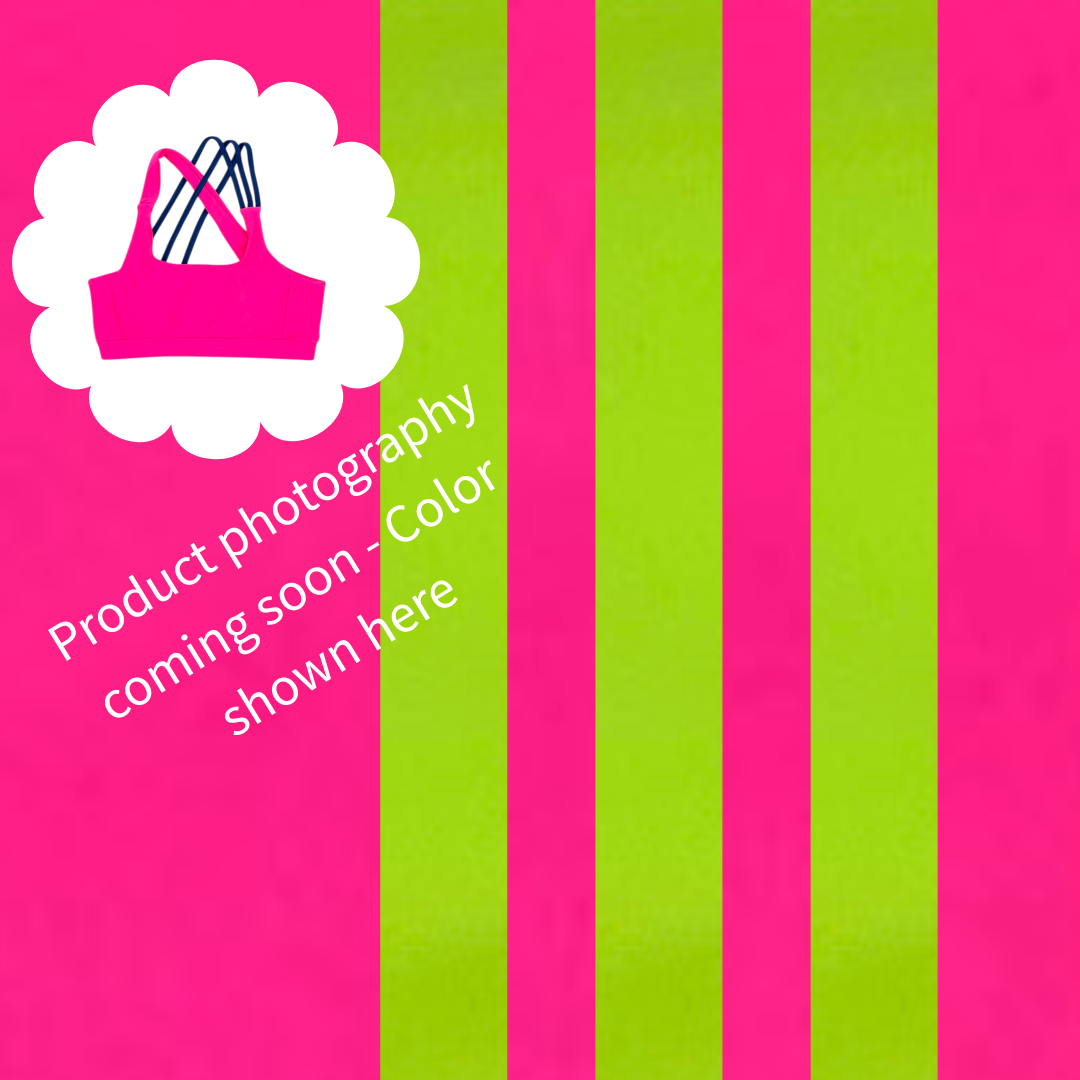 Crossline Top - Coral Rush with Surge Green Straps *Pre-Order*